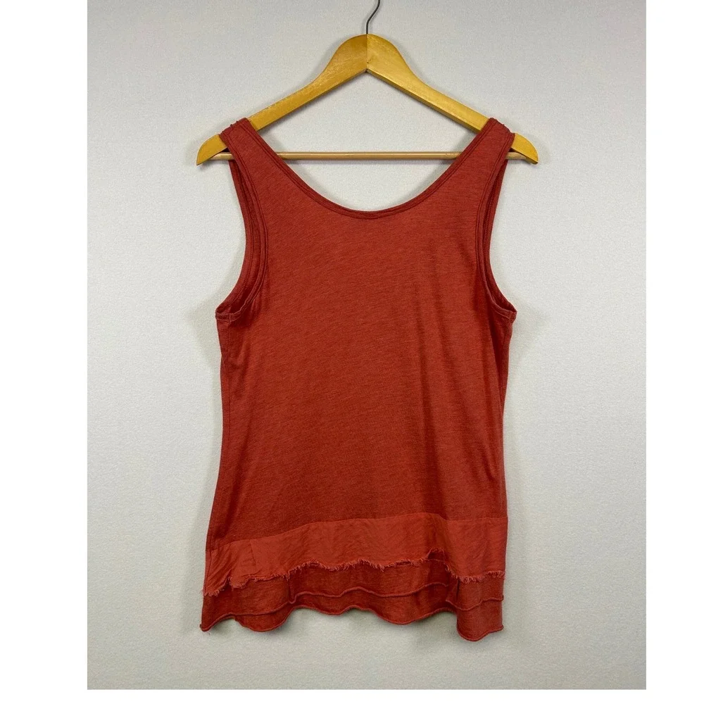 Earthy‎ Boho Banana Republic Women S Terracotta Ruffle Raw Edge Tank Top